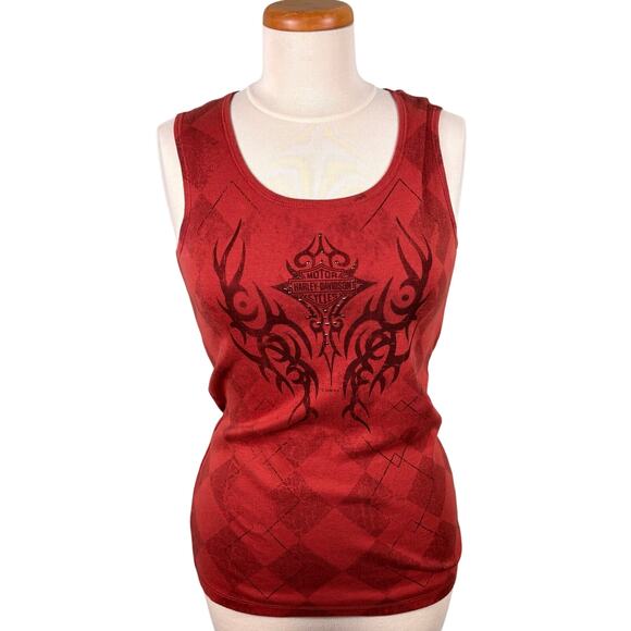 Harley Davidson Tops - Harley Davidson Womens Size Large Studded Tribal Olympia Washington Tank Top